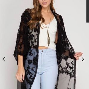 🖤 Black lace duster 🖤
